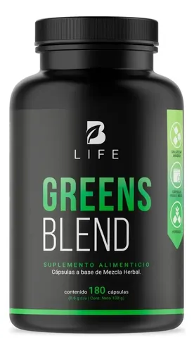 B LIFE Greens Blend | Mezcla de Herbales 180 Caps | 600 mg