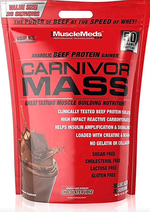 MUSCLEMEDS CARNIVOR MASS 10 LB (BOLSA) CHOCOLATE FUDGE