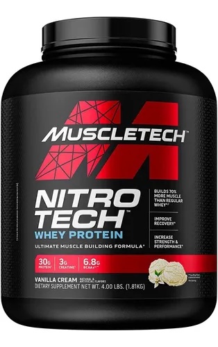 MUSCLETECH NITRO TECH WHEY PROTEIN VAINILLA 4 LBS