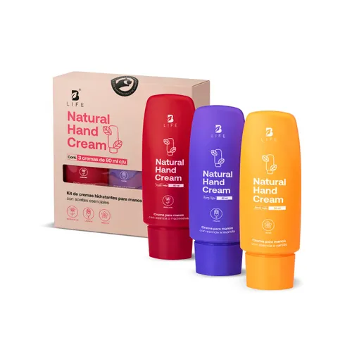 B LIFE Natural Hand Cream Kit | Kit de Cremas Naturales para Manos 80 ml c/u 3 piezas.