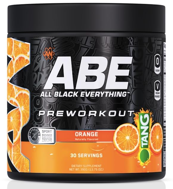 AN ABE ALL BLACK PRE-WORKOUT 30 SERV ORANGE TANG