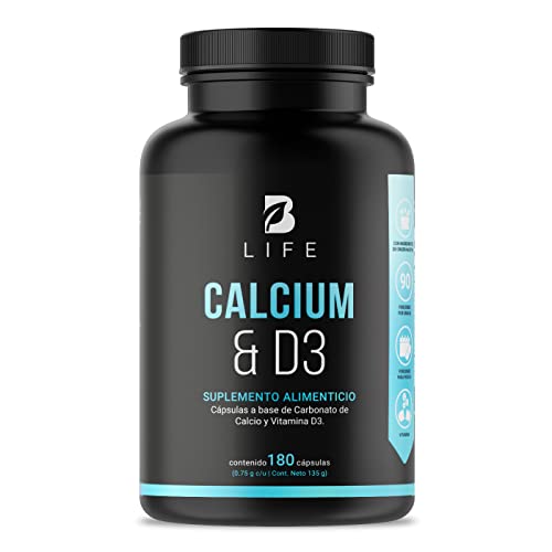 B LIFE Calcium & D3 | Calcio & Vitamina D3 180 Caps | 750 mg
