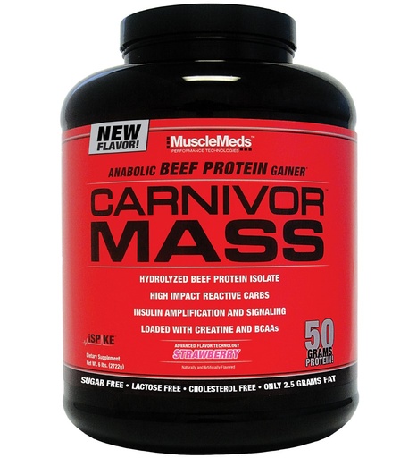 [891597004058] MUSCLEMEDS CARNIVOR MASS 5.7 LBS STRAWBERRY
