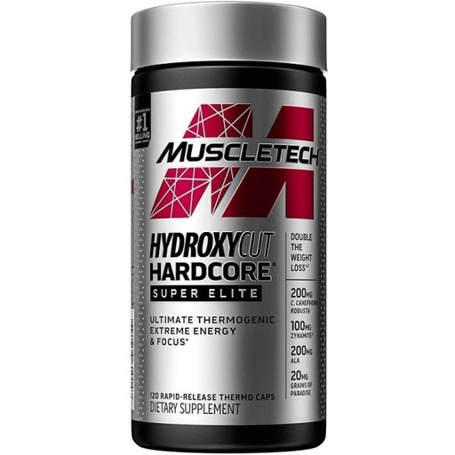 [631656610147] MUSCLETECH HYDROXYCUT HARDCORE SUPER ELITE 120 CTS