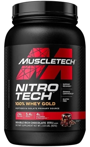 [631656710458] MUSCLETECH NITRO TECH 100% WHEY GOLD DOUBLE RICH CHOCOLATE 2 LBS